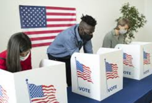 Photo of people voting